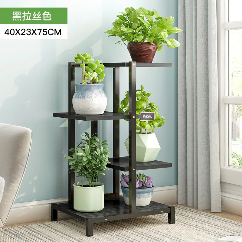 4/6 layers Flower rack Household balcony shelf Living room wood flower pot stand indoor balcony stand planter wood