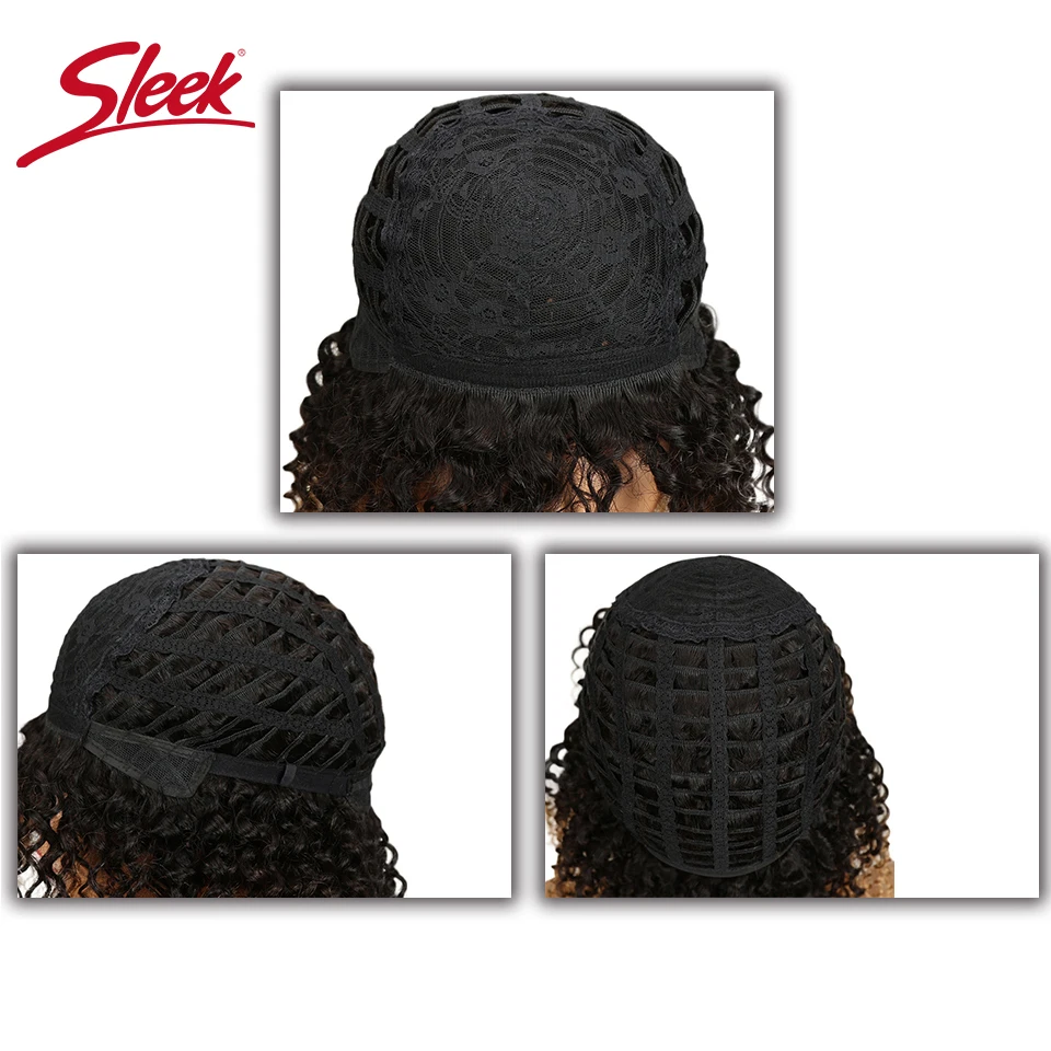 Sleek Natural Human Hair Wigs Brazilian Afro Kinky Curly Weave T1B/4/27 Short Machine Made Remy Human Hair Wigs ?????? ???????