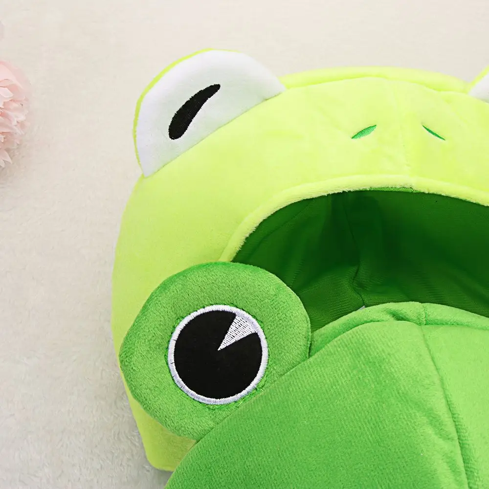 blue skully hat Funny Big Frog Eyes Cartoon Plush Hat Toy Green Headgear Cap Cosplay Costume timberland skully