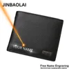 Free Name Engraving Short Genuine Leather Men Wallets Fashion Coin Pocket Card Holder Men Purse Simple Quality Male Wallets 1