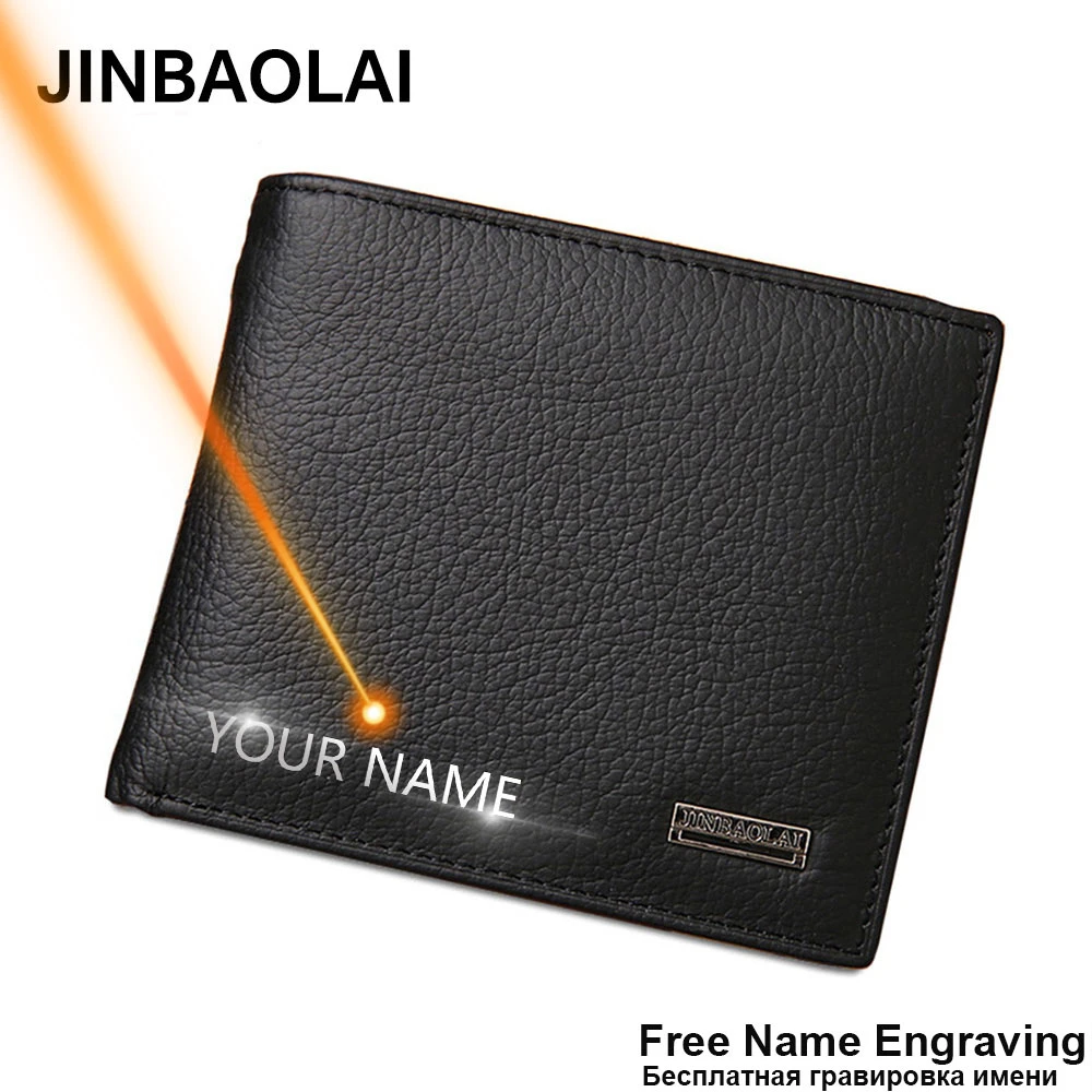 Free Name Engraving Short Genuine Leather Men Wallets Fashion Coin Pocket Card  Holder Men Purse Simple Quality Male Wallets - Wallets - AliExpress