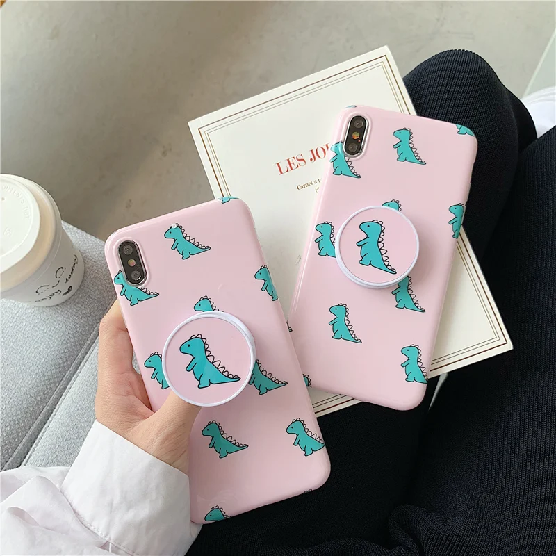 Милый детский складной чехол-подставка с динозавром для iphone 7 8 6 6s Plus X XR XS Max