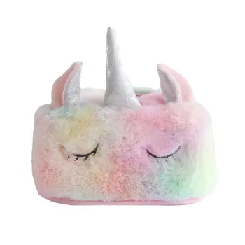 

1PC Square Unicorn Plush Tissue Box Cute Soft Paper Holder Tissue Container for Home Hotel Restaurant