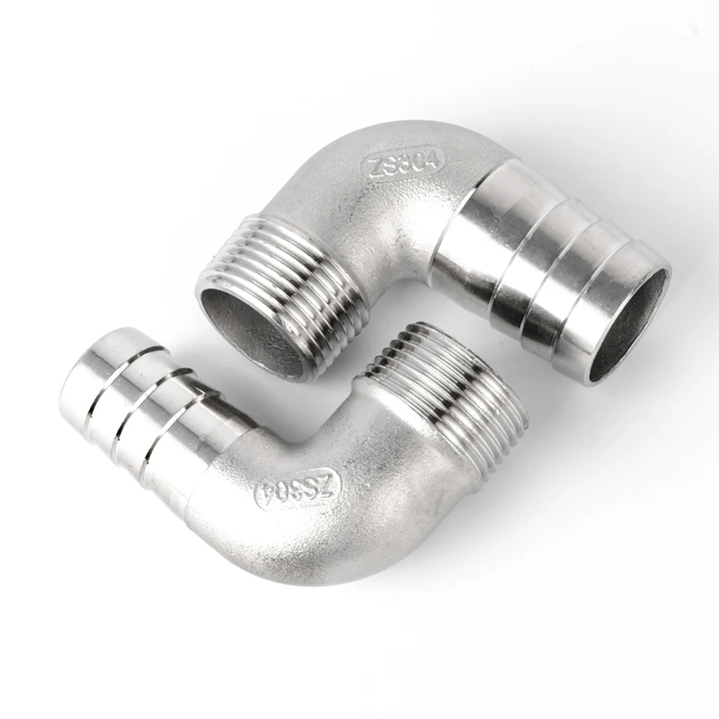 1/4'' BSP Male Thread x 8mm 304 Stainless Steel Elbow Connector Barb Hose Tail Reducer Pagoda Joint Coupling Pipe Fitting |