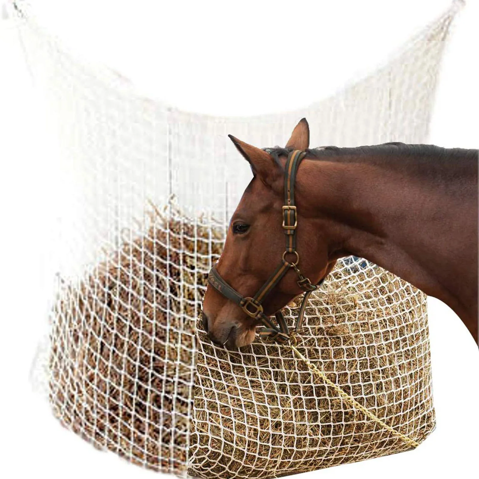 Hay Net Bag Slow Feed Bag for Horse Feeder Full Day Feeding Large