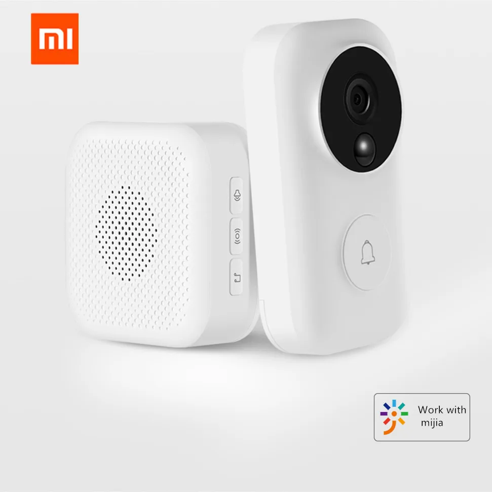 Xiaomi Zero AI распознавание лица 720P ИК ночного видения Видео набор дверных звонков Обнаружение движения SMS Push домофон для хранения