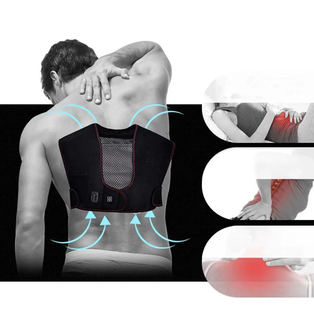 

Smart Charging Electric Heating Belt Waist Support Kneepad Shoulders Sweater Vest Waistcoat Warm Back Pain Treatment woman man