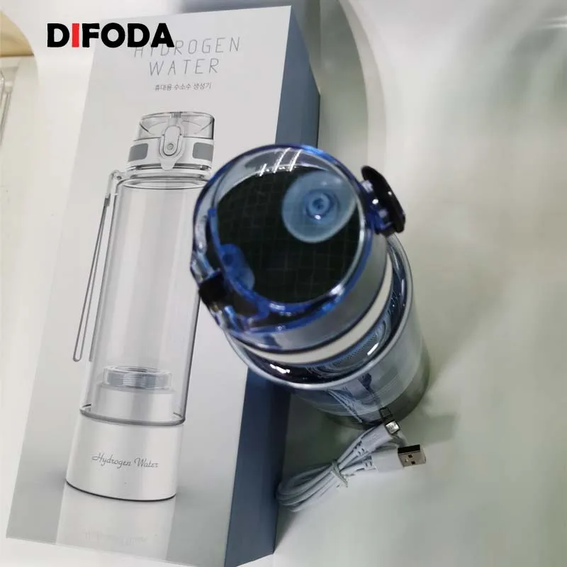 

2019 New Sport Style SPE & PEM Hydrogen Water Generator, H2 Up to 2800ppb and Big Battery Capacity Hydrogen Water Bottle difoda