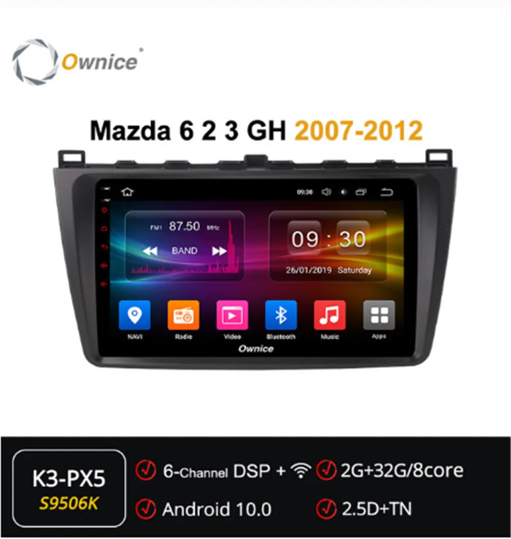 Ownice 2 DIN Octa Core 10 1 дюймов Android 0 автомобильный dvd gps для Mazda 6 3 GH 2007 2012 4G радио SPDIF DSP GPS 360