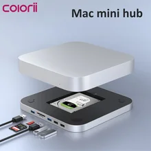 Colorii MC25 Zilver 2020 Zilveren M1 Mac Mini Hub Ssd Harde Schijf Behuizing Docking Station Met Kaartlezer