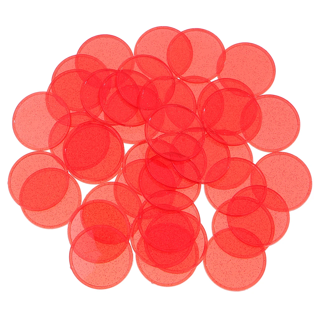 40 Pieces Plastic Count Bingo Chips Markers for Bingo Game Cards