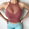 Femmes sport soutien-gorge Sexy maille respirant Yoga haut pousser femme gymnase Fitness vêtements de sport femme sous-vêtements sans couture en cours d'exécution gilet tissu ► Photo 3/6