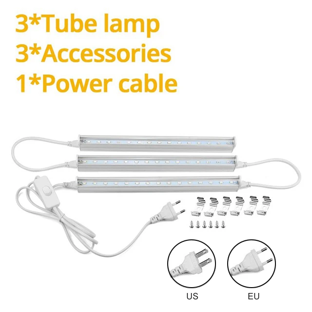 5 Вт 25 Вт 45 Вт лампа для выращивания Светодиодная лампа для выращивания растений полный спектр растительный светильник для выращивания растений фитолампа для выращивания растений - Испускаемый цвет: 3PCS Tube Lamp