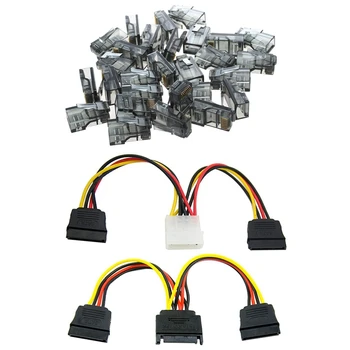 

30 Pcs Black Housing 8P8C Cat5 CatE Modular Network Cable Plug RJ45 Connector with SSD / SATA Hard Drive Connection Kit