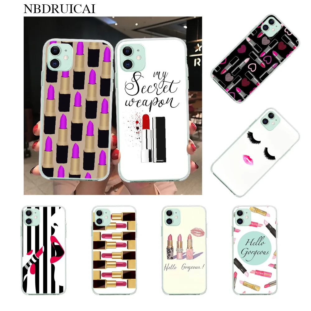 Nbdruicai Makeup Perfume Lipstick Make Up Black Soft Shell Phone Case For Iphone 11 Pro Xs Max 8 7 6 6s Plus X 5s Se Xr Cover Half Wrapped Cases Aliexpress