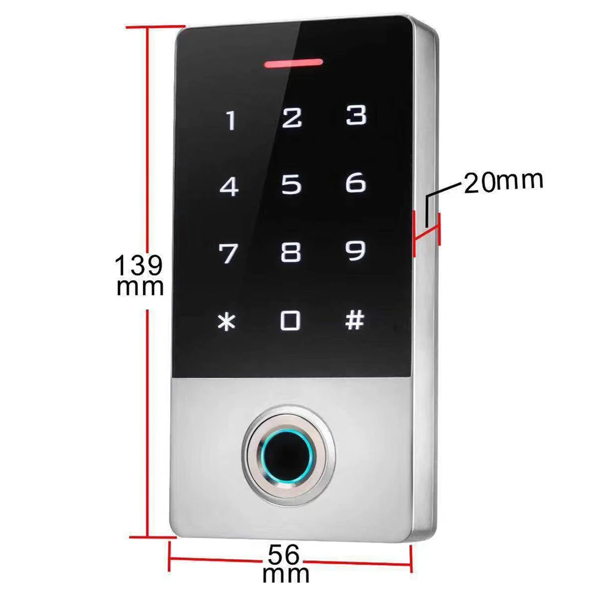 Touch Keypad, impressão digital, Sistema de Controle