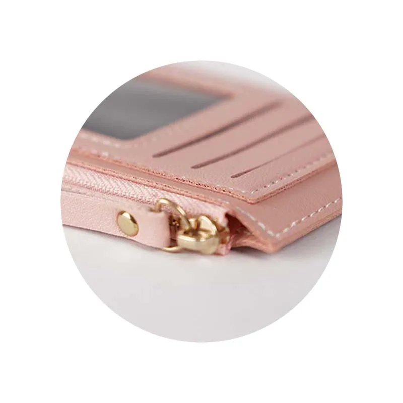 Mini ladies PU leather ID card holder bank credit card holder multi-slot ultra-thin coin purse for men and women