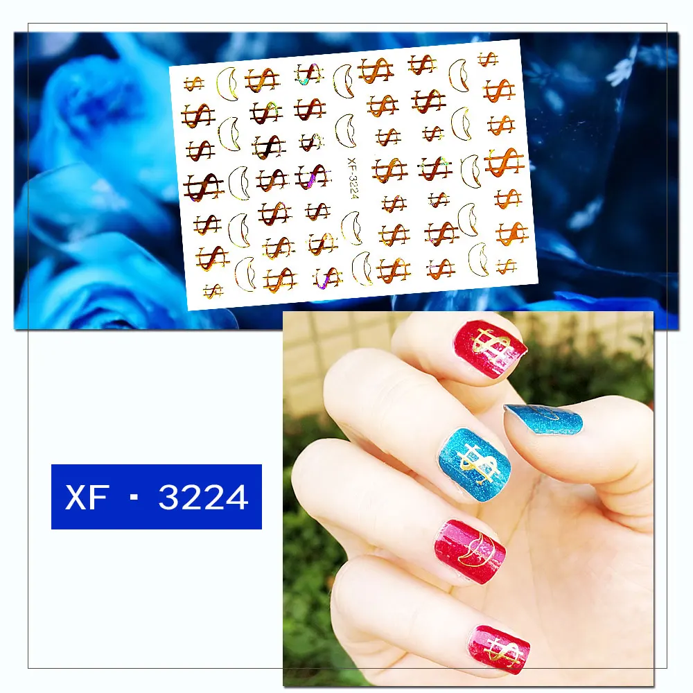 

New Nail Decoration Stickers on The Nails Accessoires Gold Decal Dollar Sticker Art for Manicure Self Adhesive Design Sticker