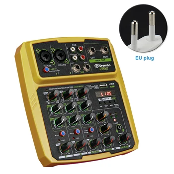 

4 Channel USB Audio Mixer Live Streaming Digital Mobile Phone 48V Phantom Power Bluetooth DJ Sound Board Console Computer MP3