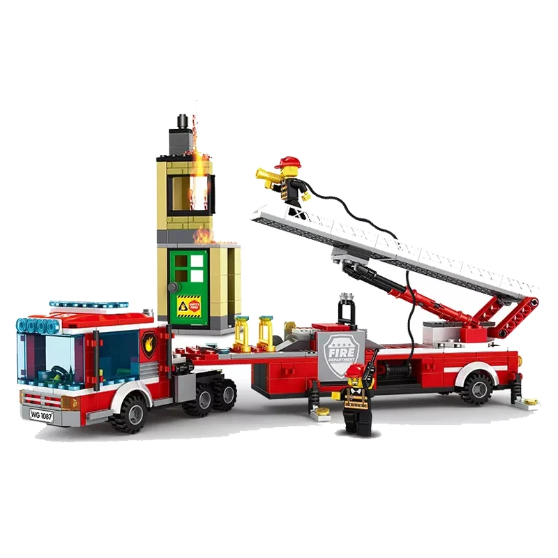 

City Fire Station Bricks Fire Brigade Fire Station Fire Turck Compatible Legoingly City Building Blocks for Kids Christmas Gift