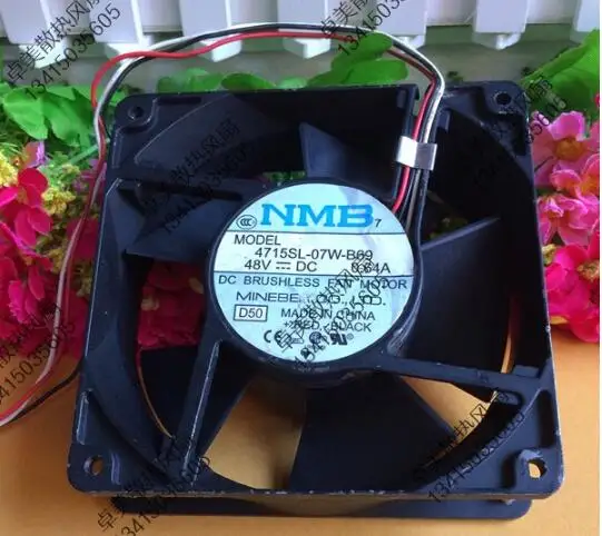 

NMB-MAT 4715SL-07W-B69 D50 DC 48V 0.64A 120x120x38 мм 3-проводной Вентилятор охлаждения сервера