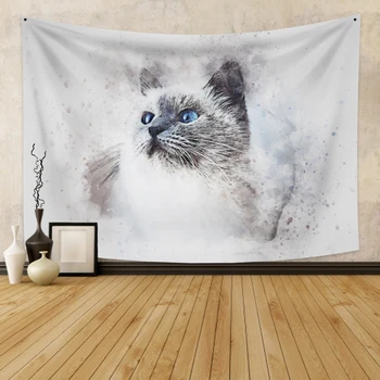 

Wall Hanging Tapestry With cat Boho Decor Background Animal Wall Tapestry Wall Carpet Dorm Decor for Bedroom Wall Home Decor