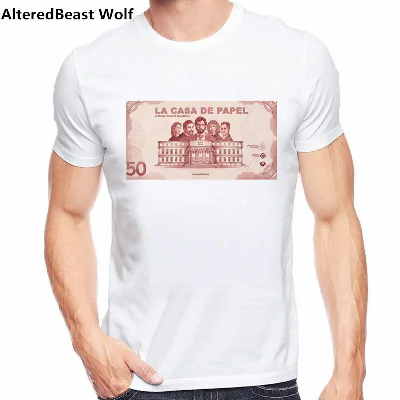 

Fashion La Casa De Papel men summer print T Shirts Harajuku Hipster Tops Tees Money Heist Men vogue House of Paper T shirts