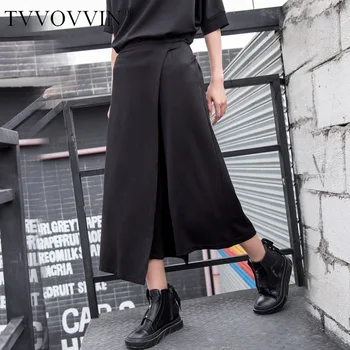 

Korea 2020 New Spring Solid Color High Waist Irregular Wide Leg Pants Women High Street Loose Casual Wild Pants Tide Y122