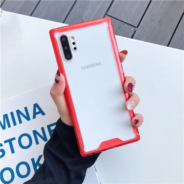KIvaKI противоударный чехол для телефона для samsung Galaxy S8 S9 S10 Примечание 10 плюс A10 A20 A30 A40 A50 A70 защитный прозрачный чехол Крышка - Цвет: Красный
