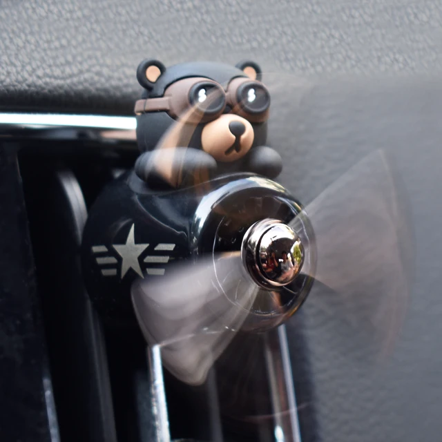 ISAKEN Cartoon Bear Pilot Pilote Air Ferrinisseur d'air Automobile  Ventilateur, Clip d'Aération Clip de Ventilation de Diffuseur de Voiture  Clip de