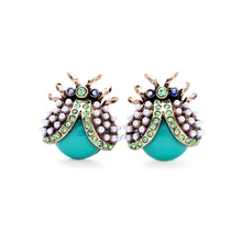 Милые серьги в виде божьей коровки с кристаллами, серьги-гвоздики в виде животных золотого цвета для женщин, ювелирные изделия для дружбы, подвески, преимущества