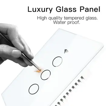 

Tuya Single Fire 120 Smart Switch Wifi Smart Switch With RF433 Function WiFi Smart Wall Touch Switch For Alexa Google Home