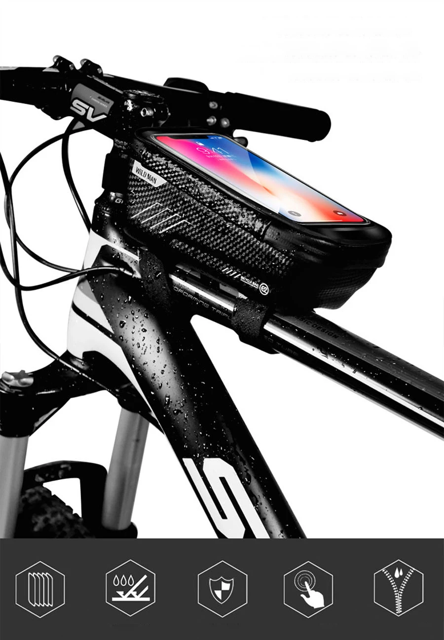 Ветряной человек 6.5in велосипедный телефон Сумки Водонепроницаемый MTB дорожный велосипед Топ труба руль сумка держатель мобильного телефона Чехол Паньер для езды на велосипеде