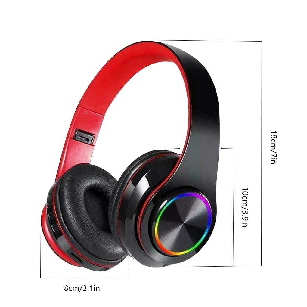 B39 LED Wireless Headphone Bluetooth V5 0 Headset Headphone Breathing Lights With MIC Support TF Card Earphone