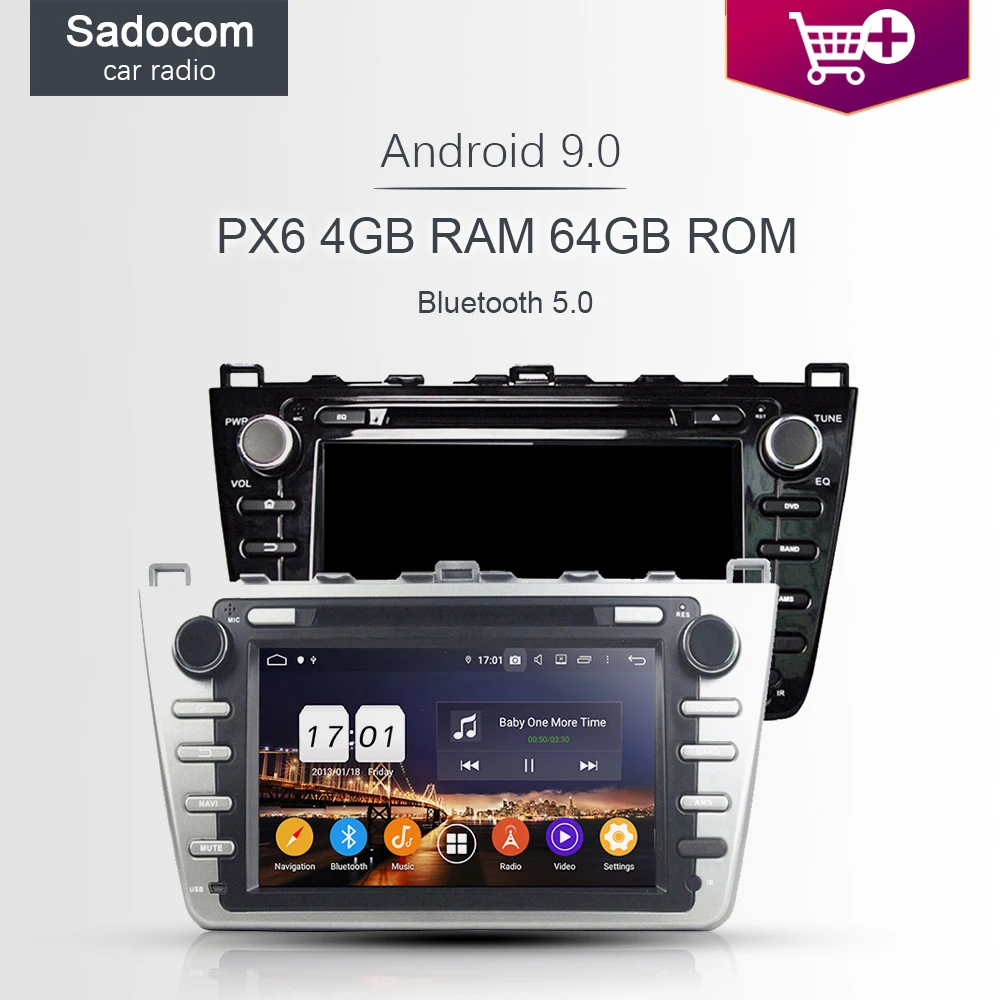 720P DSP PX6 2 din Android 10 0 для MAZDA 6 Ultra Ruiyi 2008 2012 4 Гб ОЗУ 8 ядер автомобильный DVD плеер Glonass RDS