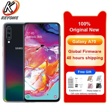 Перейти на Алиэкспресс и купить Сотовый телефон Samsung Galaxy A70 A7050, 6,7-дюймовый экран 20:9 Water Drop, 8 ГБ ОЗУ 128 ГБ ПЗУ, Snapdragon 675 восемь ядер, мобильный телефон с NFC