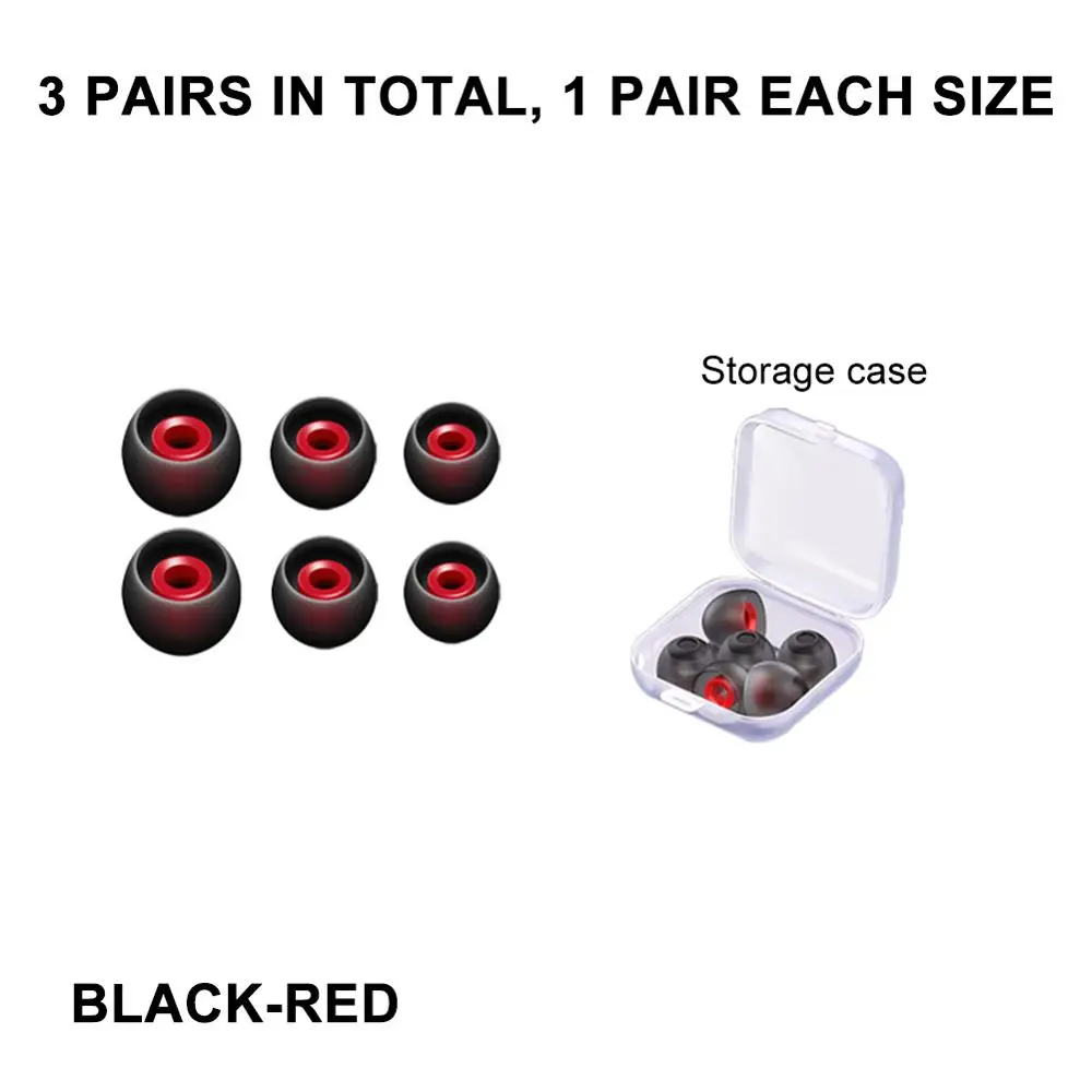 

Best-Selling 3 Pair/Set Universal Comply Memory Foam Earbuds Ear Tips For In -Ear Earphone Soft And Easy To Replace with Storage