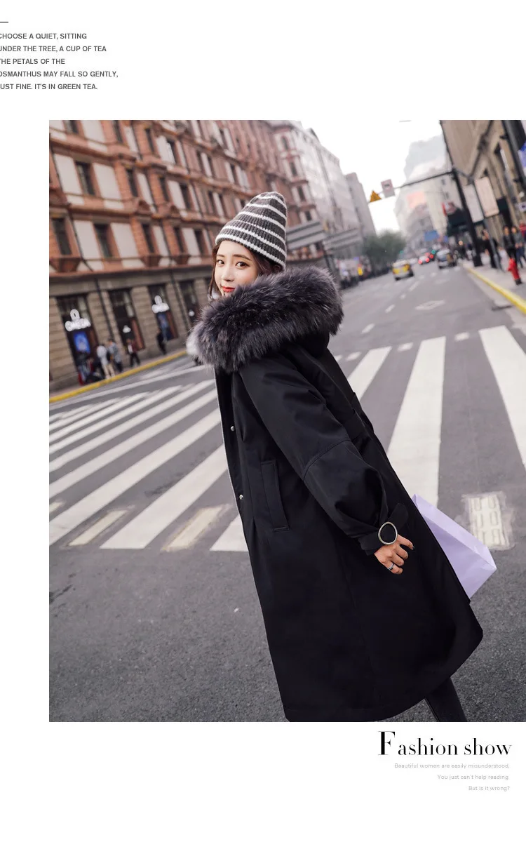 Winter Mid-length over-the-Knee Hooded Thick down Jacket Korean-style Waist Hugging Lace-up Loose-Fit Down Jacket Women's