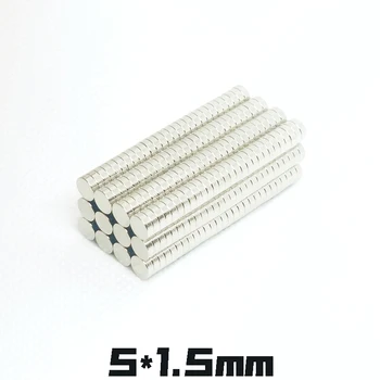 

100pcs 5*1.5mm Super Strong Neodymium Magnets Rare Earth Permanent Magnet N35 Disc Fridge Craft 5mm*1.5mm diy magnets