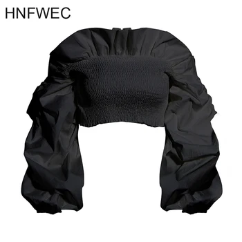 

Women White Ruffles Split Joint Temperament T-shirt New Slash Neck Long Sleeve Fashion Tide Spring Summer 2020 V787