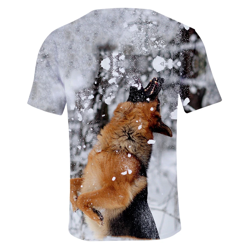 Немецкая футболка Shepherd Мужская 3D полиэстер летняя футболка с короткими рукавами Горячая Мужская трендовая Повседневная футболка укороченный топ