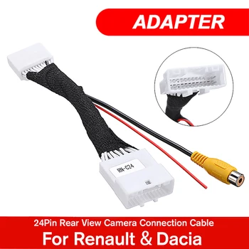 

24Pin Video Input Switch Reverse Parking Camera RCA Adapter Cable Replacement For Renault Stepway Logan 2 Dacia Sandero