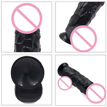 Giant Black Dildo For Women Realistic Penis Female Masturbator Super Big Dick Anal Butt Plug Dildos Strong Suction Cup Sex Toys 6