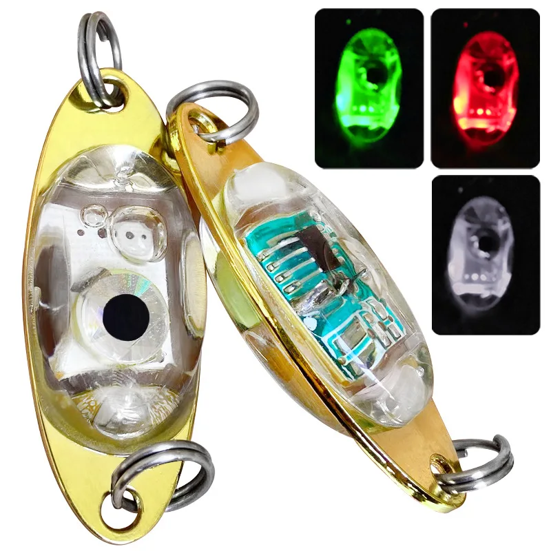 1pcs LED Light Metal Spinner Spoon Lures Trout Fishing Lure Hard