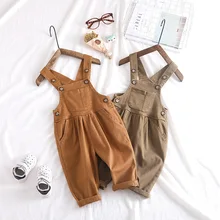 Рост 80-100 см, новинка года, весенний Модный комбинезон для мальчиков 1 предмет, весенне-осенний комбинезон для маленьких девочек детские штаны