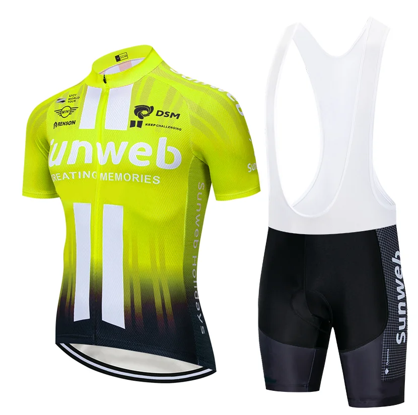 Мука SUNWEB одежда для команды велосипедистов велосипед Джерси 12D Велосипед Шорты Ropa Ciclismo быстросохнущие мужские летние велосипедный майон комплект укороченных брюк - Цвет: Cycling suit