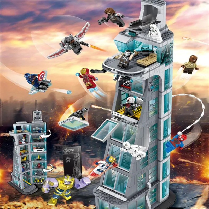 

Upgraded Compatible with Legoinglys Avengers Tower Fit Infinity Wars Super Heroes Building Block Bricks Kid Gift Toys