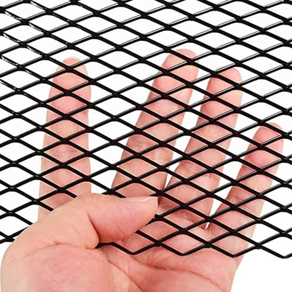 Grille De Voiture - Feuille De Maille En Alliage D'aluminium Noir Universel | Grille De Maille En Nid D'abeille De Course | Grille De Filet En Maille Rhombique Imperméable Pour