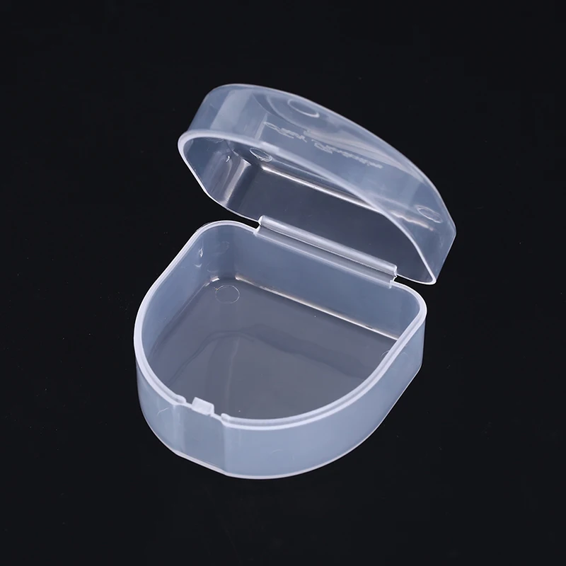 1PCS Clear Orthodontic Retainer Box Compact Dental Case for Mouthguards Biteguards Dentures Sport Guard Organizer
