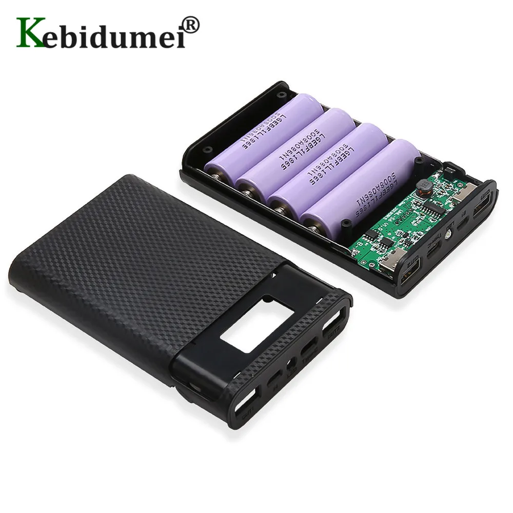Kebidumei DIY чехол для портативного зарядного устройства 4x18650 Коробка хранения